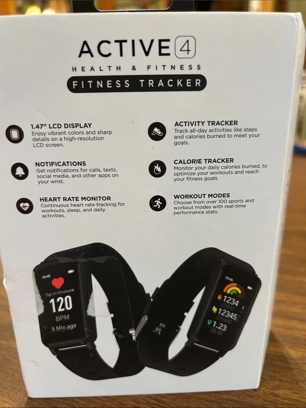 Active 4 Black Fitness Smartwatch with Heart Rate & Calorie Tracking